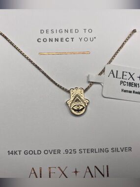 Alex and Ani Gold Hamsa Charm Necklace